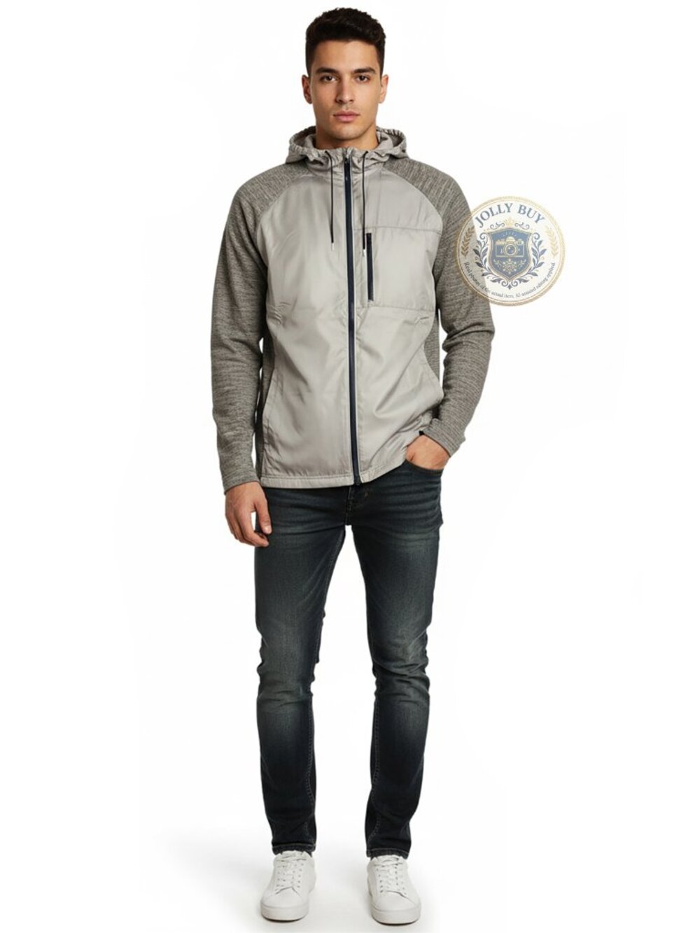 Under Armour Men's Jacket ColdGear Hooded Charleston Gray Colorblock Size 2XL